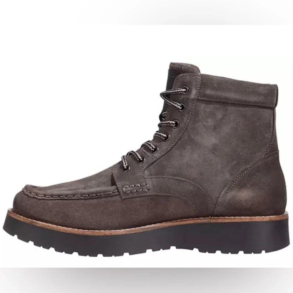 Men's Casual Lace Wedge Boots